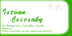istvan csicsaky business card