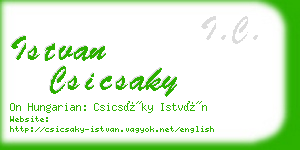 istvan csicsaky business card